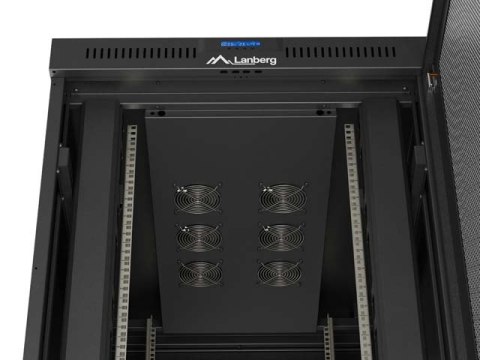SZAFA INSTALACYJNA RACK STOJĄCA 19" 42U 800X1200 CZARNA DRZWI PERFOROWANE LCD LANBERG (FLAT PACK) V2