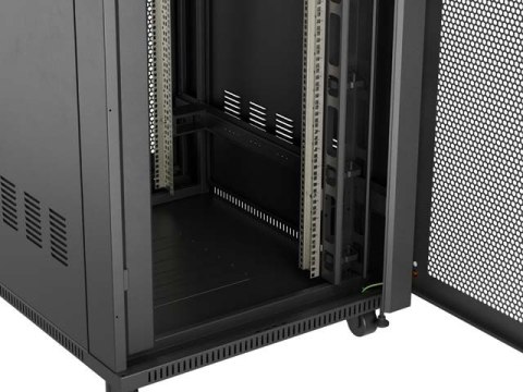 SZAFA INSTALACYJNA RACK STOJĄCA 19" 42U 800X1200 CZARNA DRZWI PERFOROWANE LCD LANBERG (FLAT PACK) V2