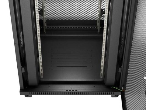 SZAFA INSTALACYJNA RACK STOJĄCA 19" 42U 800X800 CZARNA DRZWI PERFOROWANE LCD LANBERG (FLAT PACK)