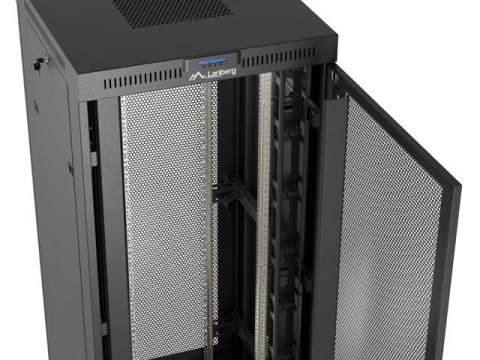SZAFA INSTALACYJNA RACK STOJĄCA 19" 42U 800X800 CZARNA DRZWI PERFOROWANE LCD LANBERG (FLAT PACK)