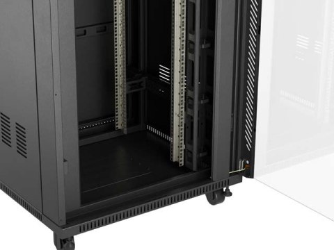 SZAFA INSTALACYJNA RACK STOJĄCA 19" 42U 800X800 CZARNA DRZWI PRZESZKLONE LCD LANBERG (FLAT PACK) V2