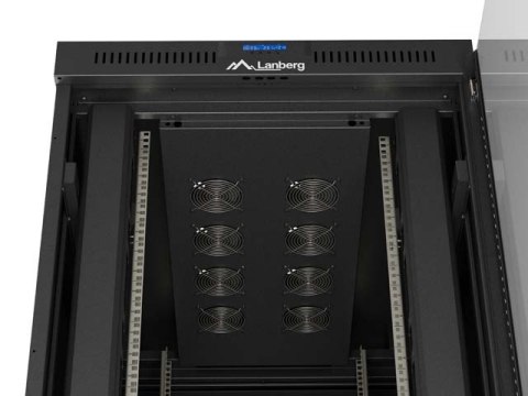 SZAFA INSTALACYJNA RACK STOJĄCA 19" 47U 800X1200 CZARNA DRZWI PRZESZKLONE LCD LANBERG (FLAT PACK) V2