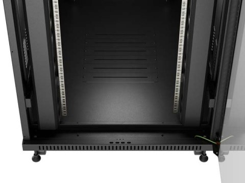 SZAFA INSTALACYJNA RACK STOJĄCA 19" 47U 800X1200 CZARNA DRZWI PRZESZKLONE LCD LANBERG (FLAT PACK) V2