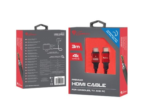 KABEL HDMI M/M V2.0 3M 4K 60HZ PREMIUM DO PS4/PS3 GENESIS