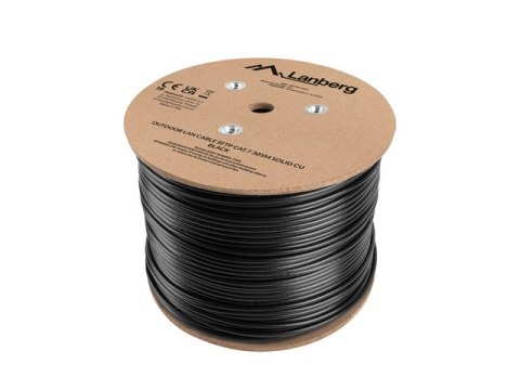 KABEL LAN SFTP KAT.7 305M DRUT OUTDOOR CU CZARNY FLUKE PASSED LANBERG