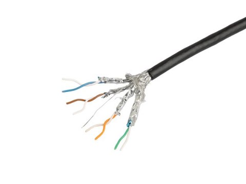 KABEL LAN SFTP KAT.7 305M DRUT OUTDOOR CU CZARNY FLUKE PASSED LANBERG
