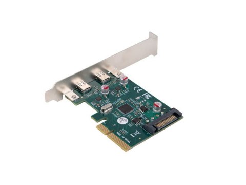 KARTA PCI EXPRESS X1->2X USB-C 3.2 GEN 2X1 LANBERG ŚLEDŹ LOW PROFILE