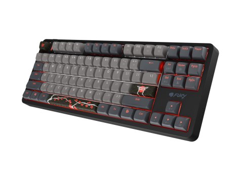 KLAWIATURA DLA GRACZY FURY KANABO K6 US PODŚWIETLENIE RGB MAGNETYCZNA CZARNO-SZARA