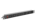 LISTWA ZASILAJĄCA RACK PDU 19" LANBERG 1U 16A 2M 4X C19 6X IEC C13 CZARNA C20