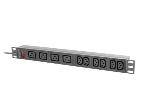 LISTWA ZASILAJĄCA RACK PDU 19" LANBERG 1U 16A 2M 4X C19 6X IEC C13 CZARNA C20