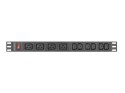 LISTWA ZASILAJĄCA RACK PDU 19" LANBERG 1U 16A 2M 4X C19 6X IEC C13 CZARNA C20