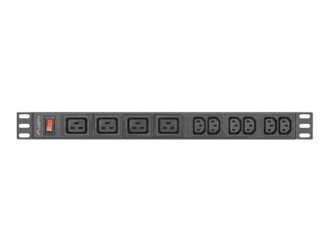 LISTWA ZASILAJĄCA RACK PDU 19" LANBERG 1U 16A 2M 4X C19 6X IEC C13 CZARNA C20