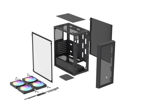 OBUDOWA FURY SHOBO SH8F ARGB MIDI TOWER Z OKNEM CZARNA