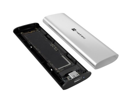 OBUDOWA SSD ZEWNĘTRZNA NATEC RHINO M.2 NVME LITE USB-C 3.2 GEN 2 ARCTIC SILVER