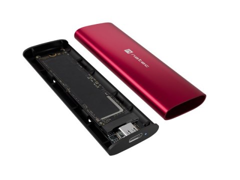 OBUDOWA SSD ZEWNĘTRZNA NATEC RHINO M.2 NVME LITE USB-C 3.2 GEN 2 RUBY RED