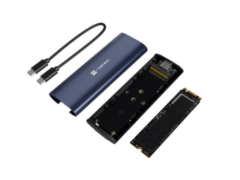 OBUDOWA SSD ZEWNĘTRZNA NATEC RHINO M.2 NVME LITE USB-C 3.2 GEN 2 STEEL NAVY