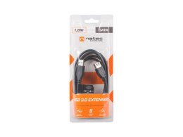 PRZEDŁUŻACZ USB-A M/F 3.0 1.8M CZARNY NATEC EXTREME MEDIA (BLISTER)