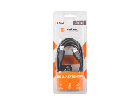 PRZEDŁUŻACZ USB-A M/F 3.0 1.8M CZARNY NATEC EXTREME MEDIA (BLISTER)