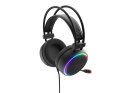 SŁUCHAWKI NAUSZNE GENESIS NEON 614 RGB USB Z MIKROFONEM PODŚWIETLENIE CZARNE