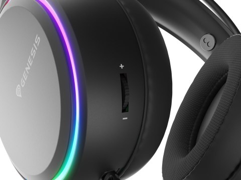 SŁUCHAWKI NAUSZNE GENESIS NEON 614 RGB USB Z MIKROFONEM PODŚWIETLENIE CZARNE