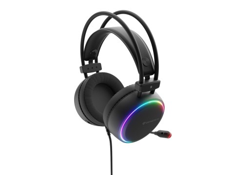 SŁUCHAWKI NAUSZNE GENESIS NEON 614 RGB USB Z MIKROFONEM PODŚWIETLENIE CZARNE