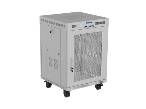 SZAFA INSTALACYJNA RACK STOJĄCA 19" 15U 600X600 SZARA DRZWI PERFOROWANE LCD LANBERG (FLAT PACK)