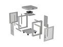 SZAFA INSTALACYJNA RACK STOJĄCA 19" 15U 600X600 SZARA DRZWI PERFOROWANE LCD LANBERG (FLAT PACK)