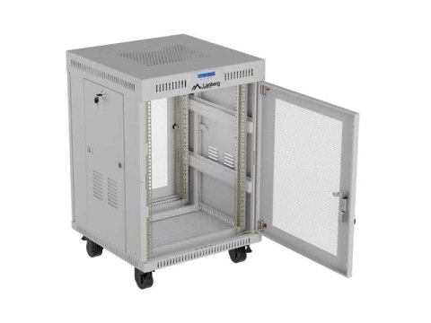 SZAFA INSTALACYJNA RACK STOJĄCA 19" 15U 600X800 SZARA DRZWI PERFOROWANE LCD LANBERG (FLAT PACK)