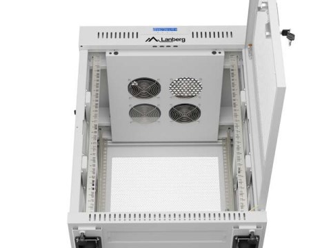 SZAFA INSTALACYJNA RACK STOJĄCA 19" 15U 600X800 SZARA DRZWI PERFOROWANE LCD LANBERG (FLAT PACK)