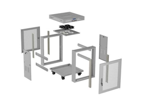 SZAFA INSTALACYJNA RACK STOJĄCA 19" 15U 600X800 SZARA DRZWI PERFOROWANE LCD LANBERG (FLAT PACK)