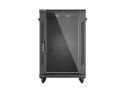 SZAFA INSTALACYJNA RACK STOJĄCA 19" 18U 600X600 CZARNA DRZWI PRZESZKLONE LANBERG (FLAT PACK)