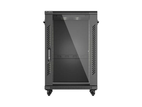 SZAFA INSTALACYJNA RACK STOJĄCA 19" 18U 600X600 CZARNA DRZWI PRZESZKLONE LANBERG (FLAT PACK)