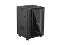 SZAFA INSTALACYJNA RACK STOJĄCA 19" 18U 600X600 CZARNA DRZWI PRZESZKLONE LANBERG (FLAT PACK)