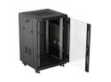 SZAFA INSTALACYJNA RACK STOJĄCA 19" 18U 600X600 CZARNA DRZWI PRZESZKLONE LANBERG (FLAT PACK)