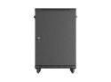 SZAFA INSTALACYJNA RACK STOJĄCA 19" 18U 600X600 CZARNA DRZWI PRZESZKLONE LANBERG (FLAT PACK)
