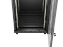 SZAFA INSTALACYJNA RACK STOJĄCA 19" 18U 600X600 CZARNA DRZWI PRZESZKLONE LANBERG (FLAT PACK)