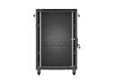 SZAFA INSTALACYJNA RACK STOJĄCA 19" 18U 600X600 CZARNA DRZWI PRZESZKLONE LANBERG (FLAT PACK)