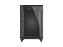 SZAFA INSTALACYJNA RACK STOJĄCA 19" 18U 600X800 CZARNA DRZWI PRZESZKLONE LANBERG (FLAT PACK)