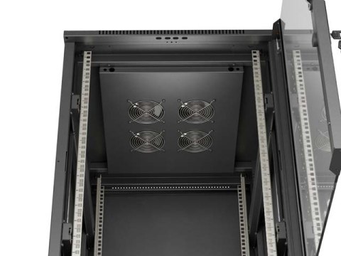 SZAFA INSTALACYJNA RACK STOJĄCA 19" 18U 600X800 CZARNA DRZWI PRZESZKLONE LANBERG (FLAT PACK)