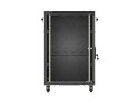 SZAFA INSTALACYJNA RACK STOJĄCA 19" 18U 600X800 CZARNA DRZWI PRZESZKLONE LANBERG (FLAT PACK)