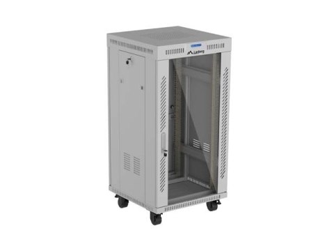 SZAFA INSTALACYJNA RACK STOJĄCA 19" 22U 600X600 SZARA DRZWI PRZESZKLONE LCD LANBERG (FLAT PACK)