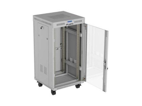 SZAFA INSTALACYJNA RACK STOJĄCA 19" 22U 600X600 SZARA DRZWI PRZESZKLONE LCD LANBERG (FLAT PACK)
