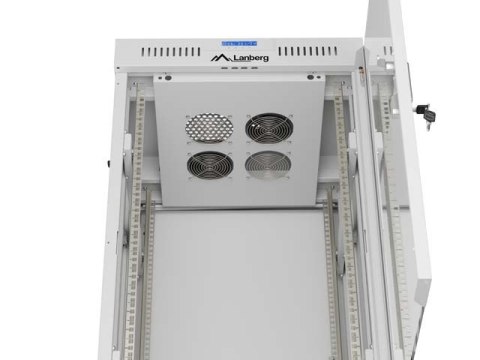 SZAFA INSTALACYJNA RACK STOJĄCA 19" 22U 600X600 SZARA DRZWI PRZESZKLONE LCD LANBERG (FLAT PACK)