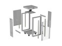 SZAFA INSTALACYJNA RACK STOJĄCA 19" 22U 600X600 SZARA DRZWI PRZESZKLONE LCD LANBERG (FLAT PACK)