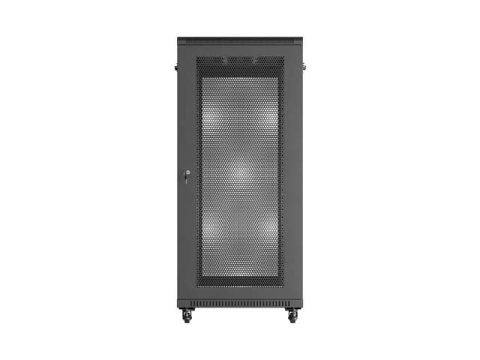 SZAFA INSTALACYJNA RACK STOJĄCA 19" 27U 600X1000 CZARNA DRZWI PERFOROWANE LANBERG (FLAT PACK)