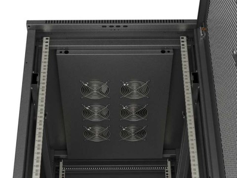 SZAFA INSTALACYJNA RACK STOJĄCA 19" 27U 600X1000 CZARNA DRZWI PERFOROWANE LANBERG (FLAT PACK)
