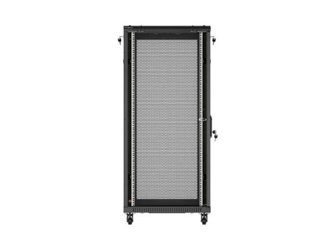 SZAFA INSTALACYJNA RACK STOJĄCA 19" 27U 600X1000 CZARNA DRZWI PERFOROWANE LANBERG (FLAT PACK)