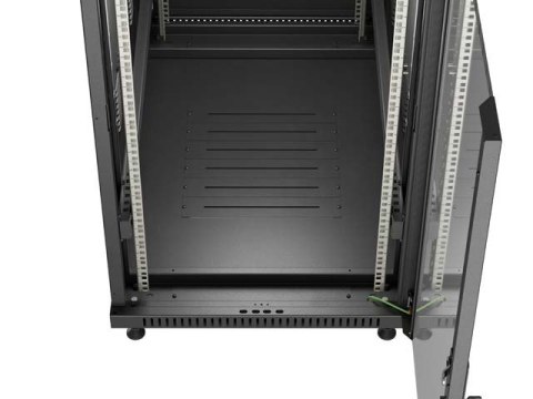 SZAFA INSTALACYJNA RACK STOJĄCA 19" 27U 600X1000 CZARNA DRZWI PRZESZKLONE LANBERG (FLAT PACK)