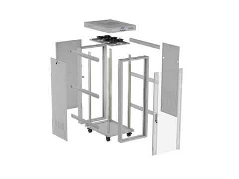 SZAFA INSTALACYJNA RACK STOJĄCA 19" 42U 600X1000 SZARA DRZWI PRZESZKLONE LCD LANBERG (FLAT PACK)