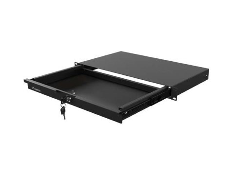 SZUFLADA DO SZAF 19" 1U 270MM CZARNA LANBERG (1U/483X270MM UDŹWIG DO 30KG)